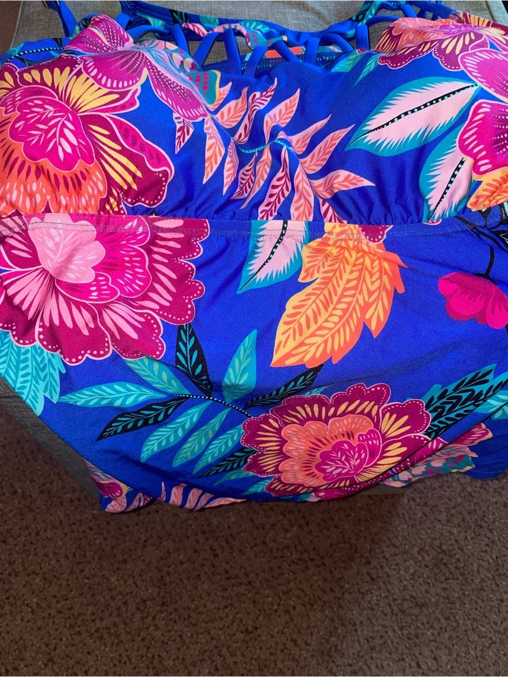 Women's Electric Blue Tropical Floral Skirt